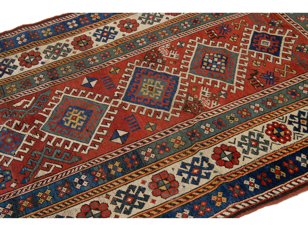 Antique Persian Shirvan Wool Rug 4 X 7