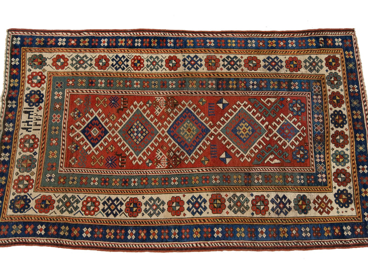 Antique Persian Shirvan Wool Rug 4 X 7