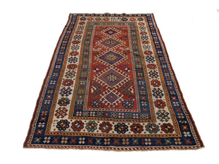 Antique Persian Shirvan Wool Rug 4 X 7