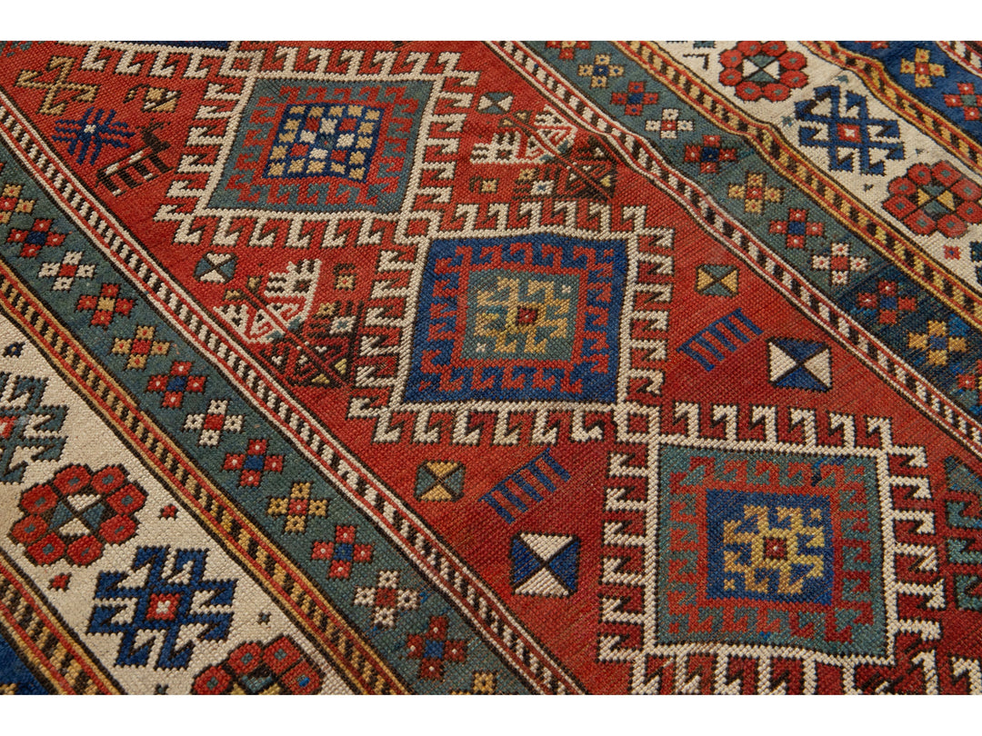 Antique Persian Shirvan Wool Rug 4 X 7