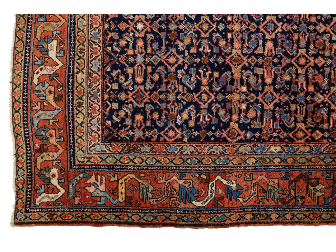 Antique Persian Malayer Wool Rug 7 X 14