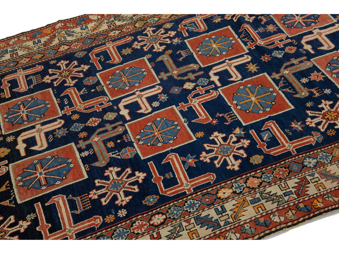 Antique Persian Shirvan Wool Rug 5 X 7