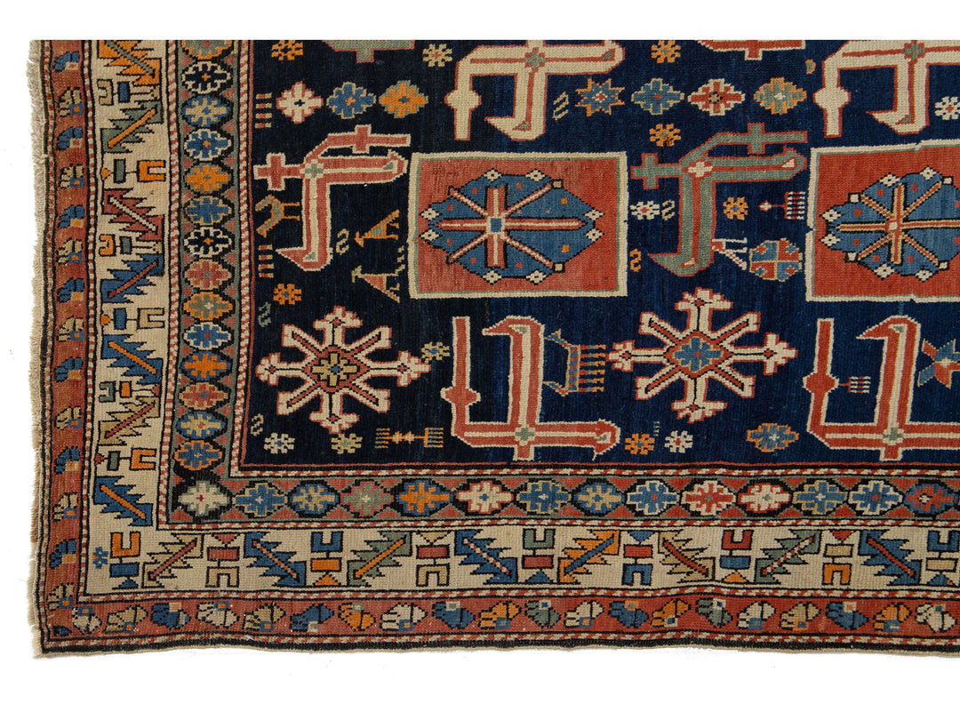 Antique Persian Shirvan Wool Rug 5 X 7