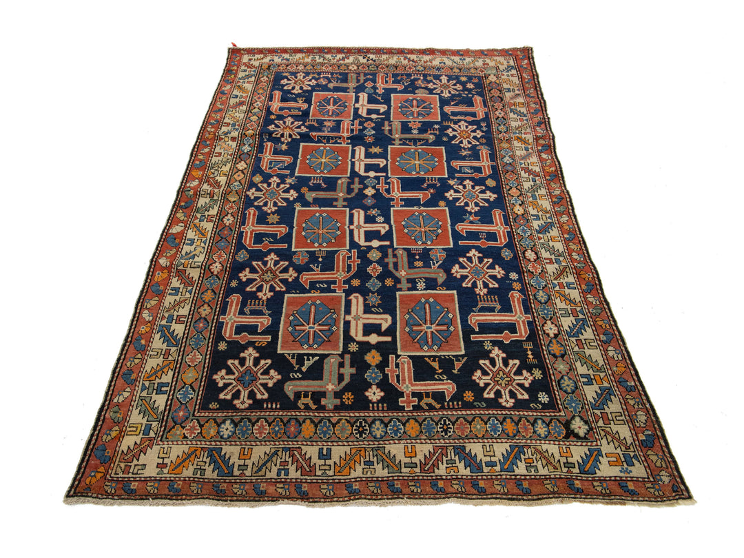 Antique Persian Shirvan Wool Rug 5 X 7