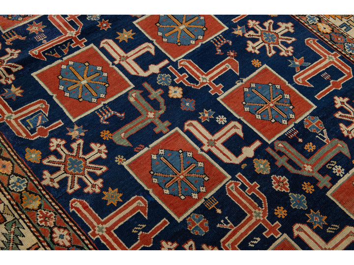 Antique Persian Shirvan Wool Rug 5 X 7