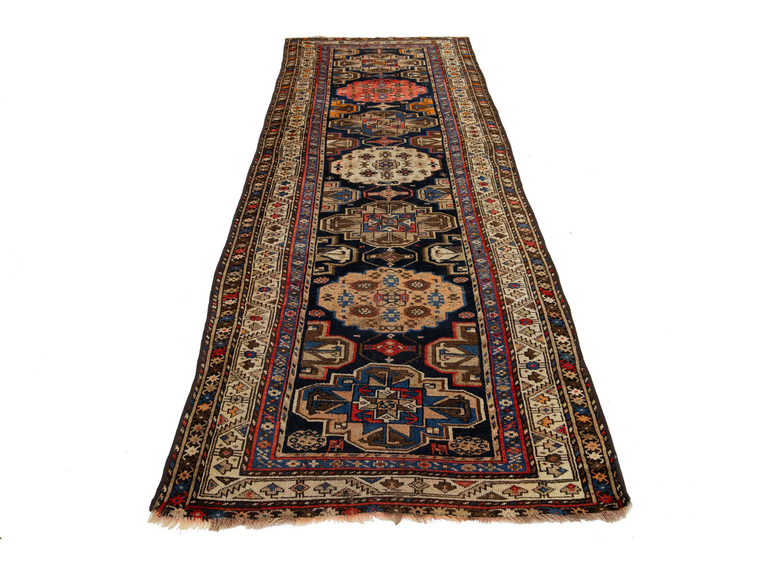 Antique Persian Malayer Wool Runner Rug 4 X 10