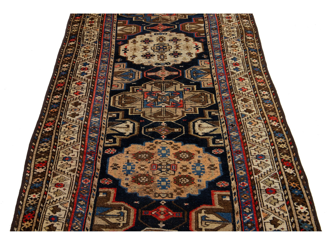 Antique Persian Malayer Wool Runner Rug 4 X 10