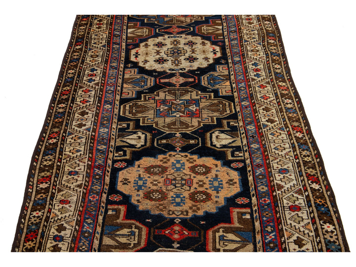 Antique Persian Malayer Wool Runner Rug 4 X 10