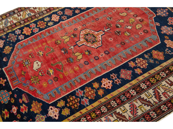 Antique Persian Shirvan Wool Rug 4 X 5