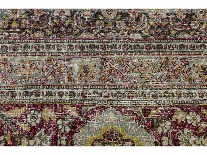 Antique Persian Mashad Wool Rug 13 X 16
