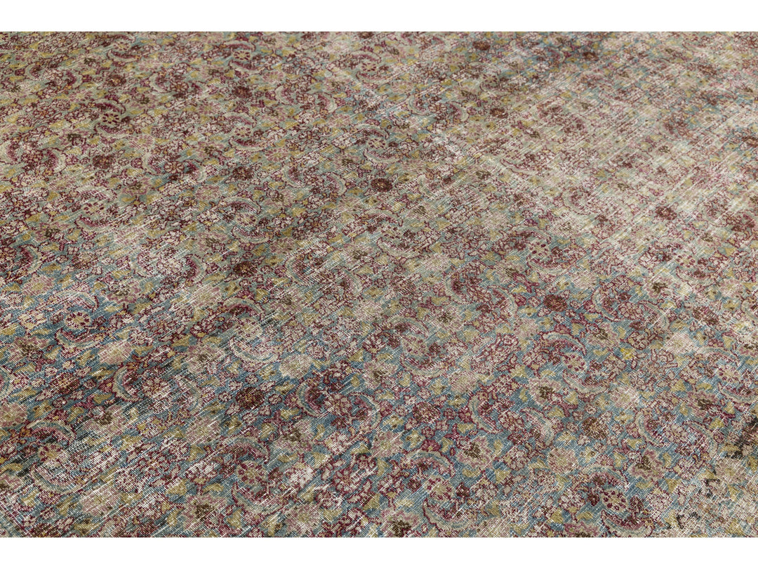 Antique Persian Mashad Wool Rug 13 X 16