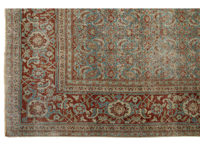 Antique Tabriz Wool Rug 9 X 12