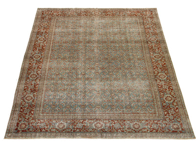 Antique Tabriz Wool Rug 9 X 12