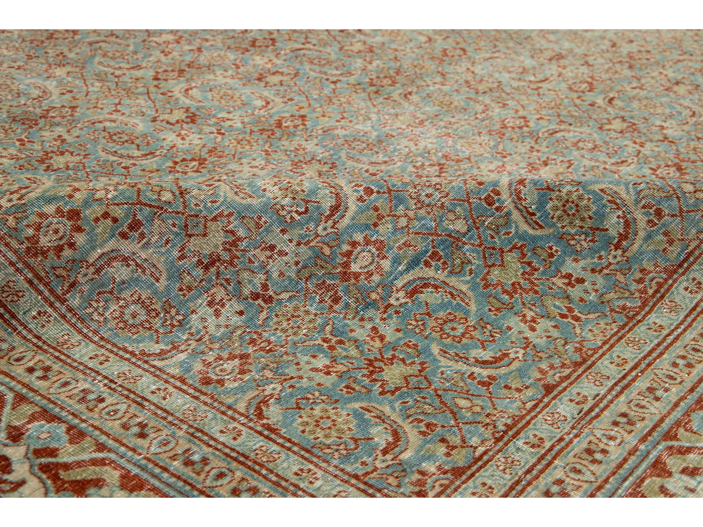 Antique Tabriz Wool Rug 9 X 12