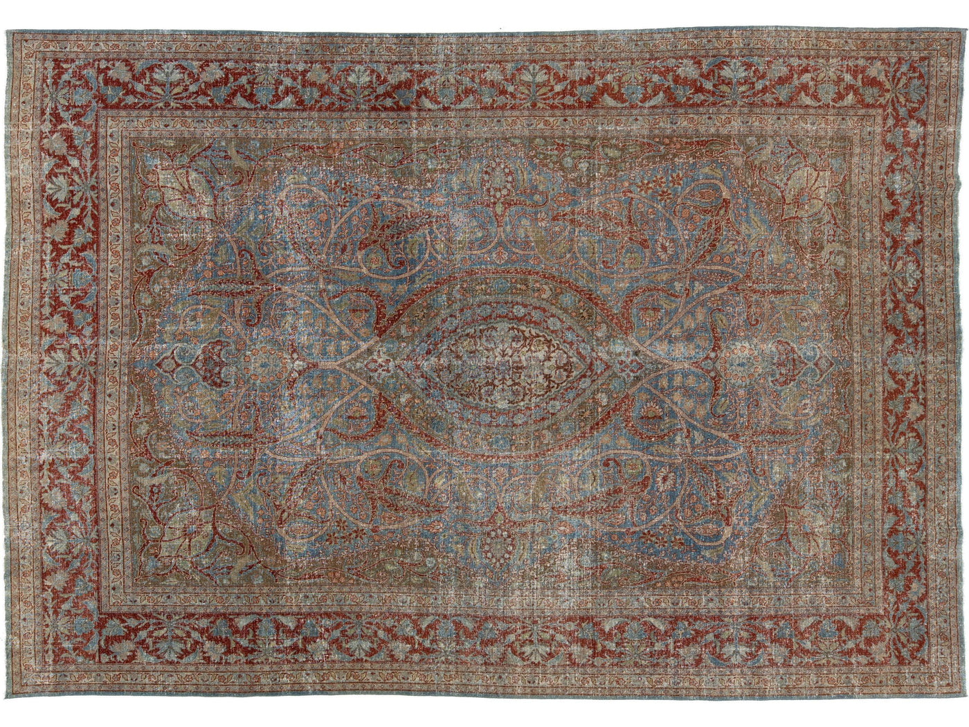 Antique Tabriz Wool Rug 8 X 12