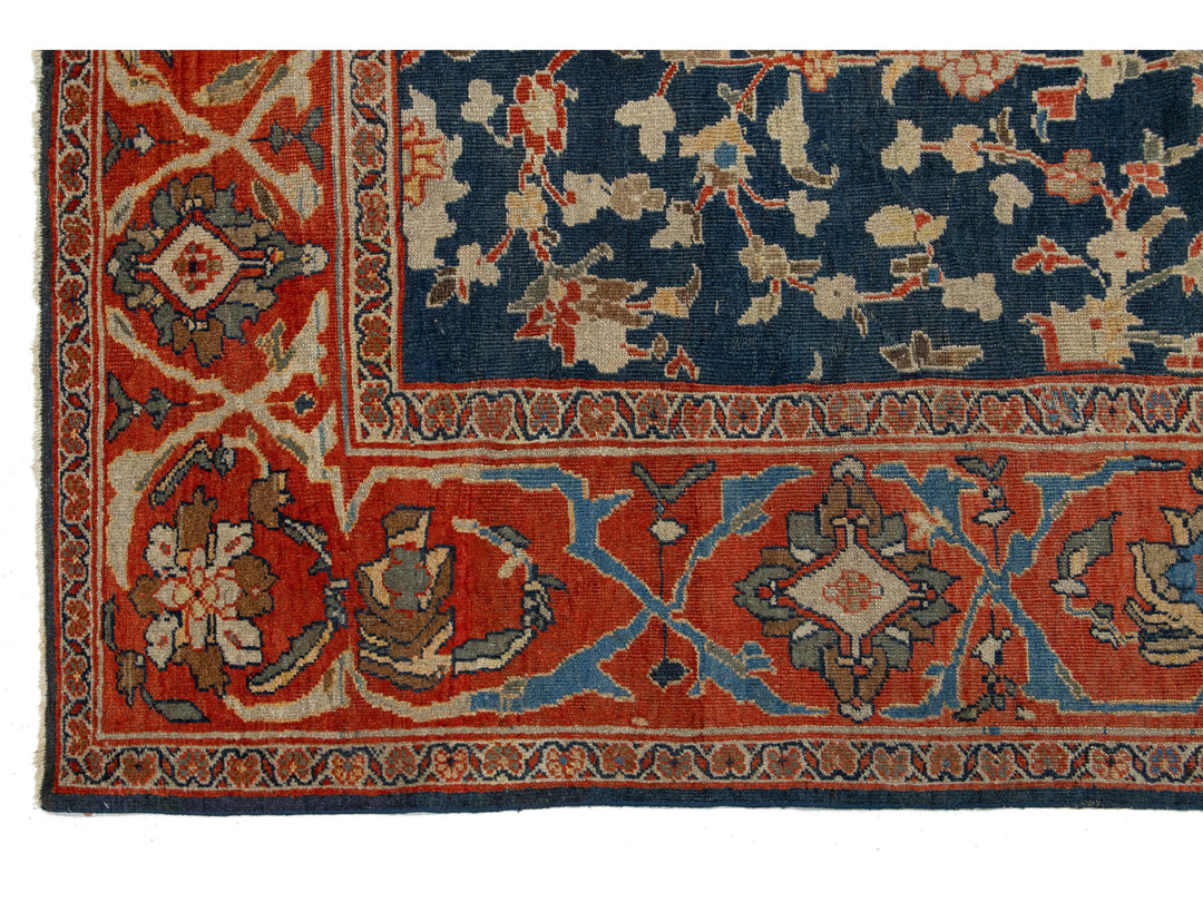 Antique Sultanabad Wool Rug 9 X 10