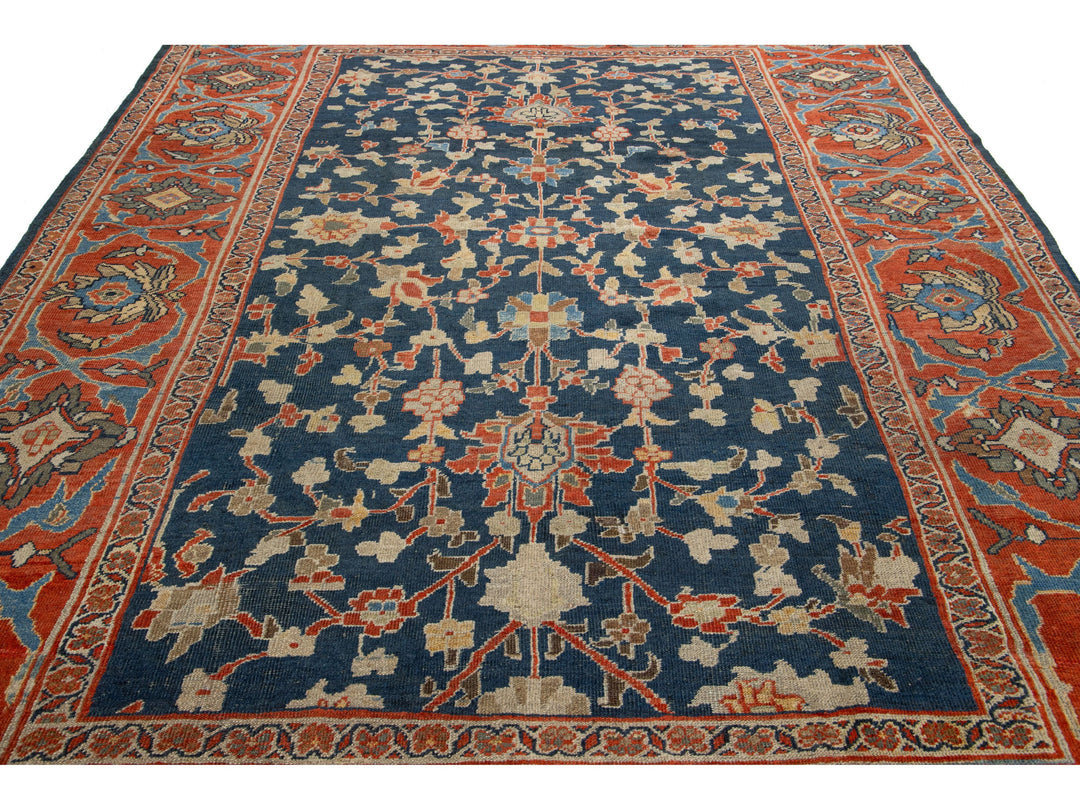 Antique Sultanabad Wool Rug 9 X 10