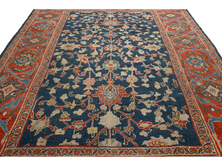 Antique Sultanabad Wool Rug 9 X 10