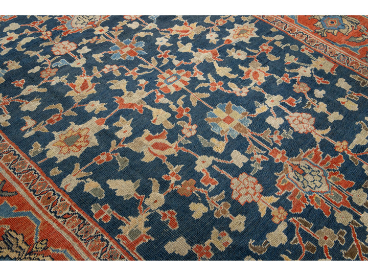 Antique Sultanabad Wool Rug 9 X 10