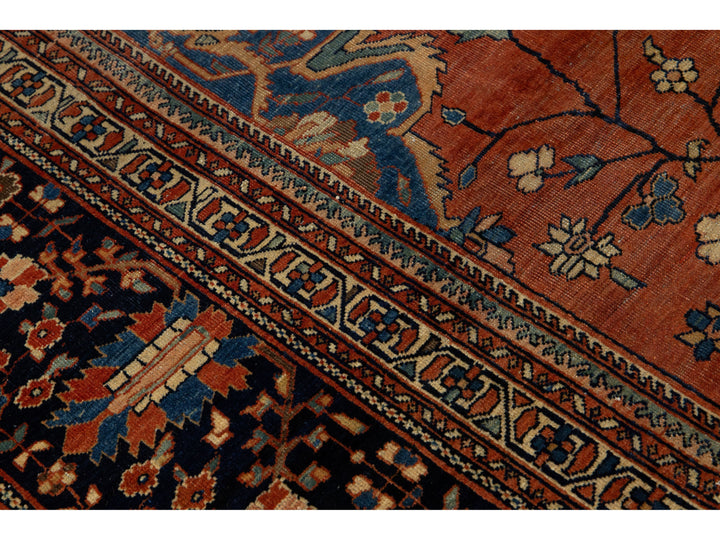 Antique Persian Farahan Wool Rug 11 X 13