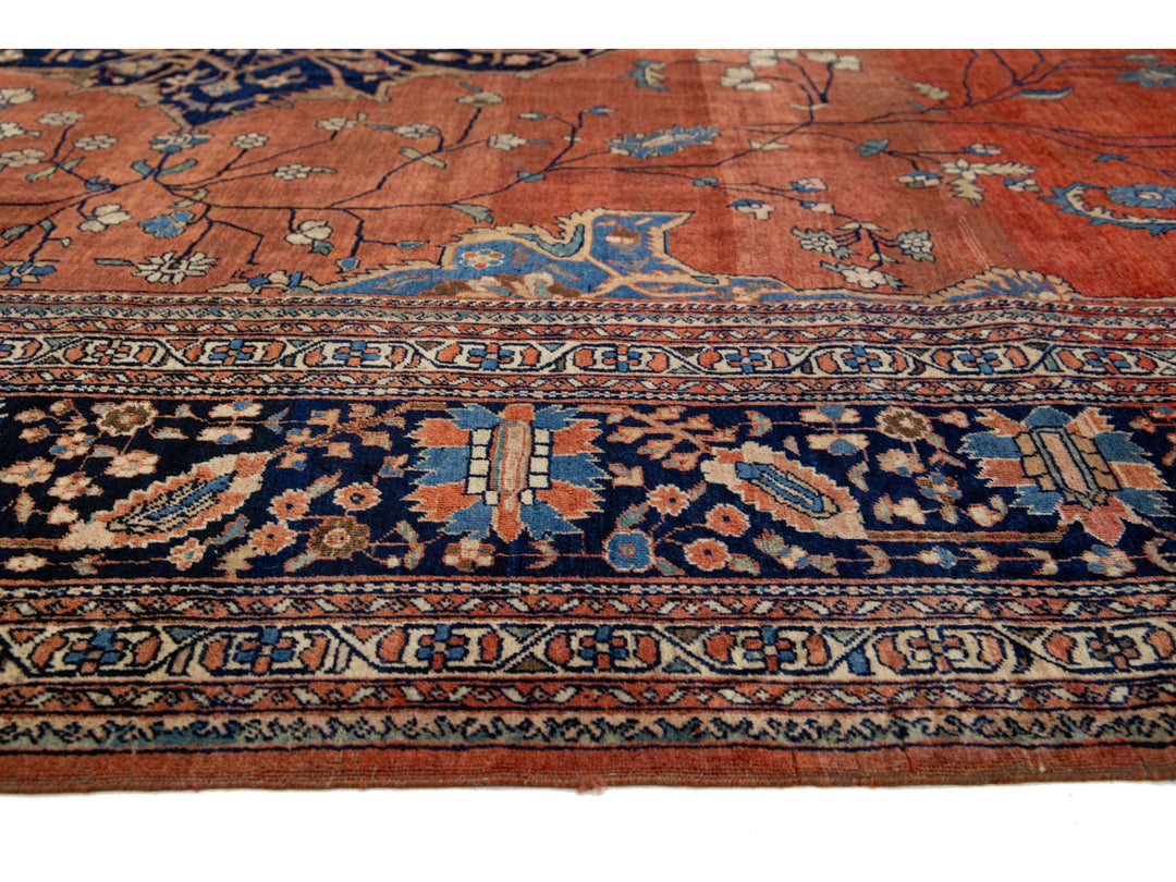 Antique Persian Farahan Wool Rug 11 X 13