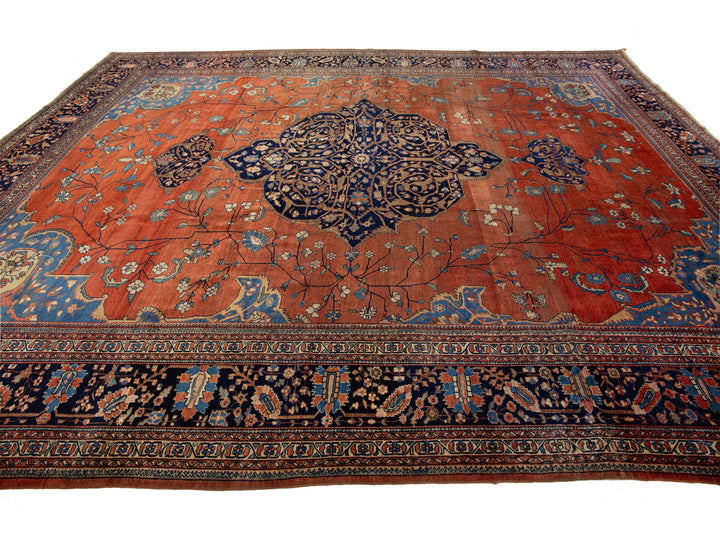 Antique Persian Farahan Wool Rug 11 X 13