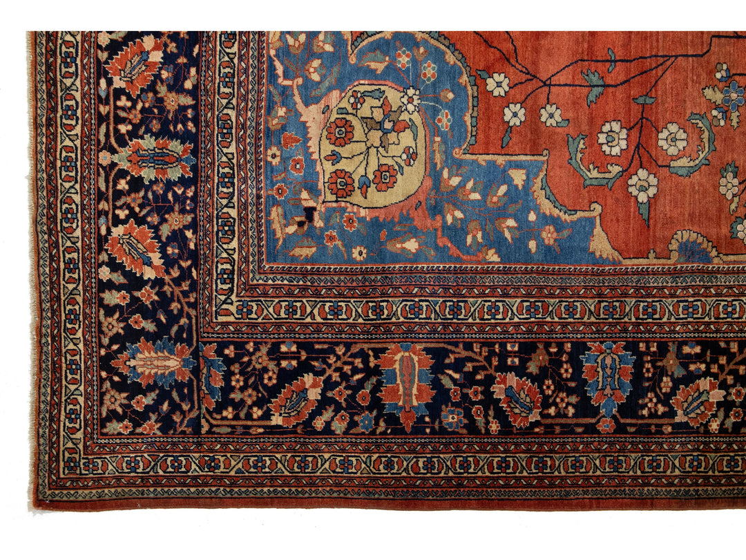 Antique Persian Farahan Wool Rug 11 X 13