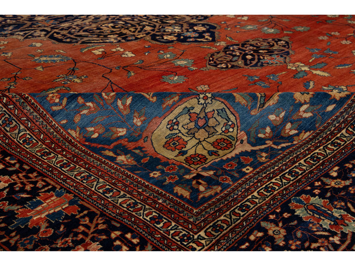 Antique Persian Farahan Wool Rug 11 X 13