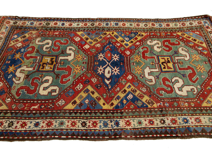 Antique Kashan Wool Rug 4 X 7