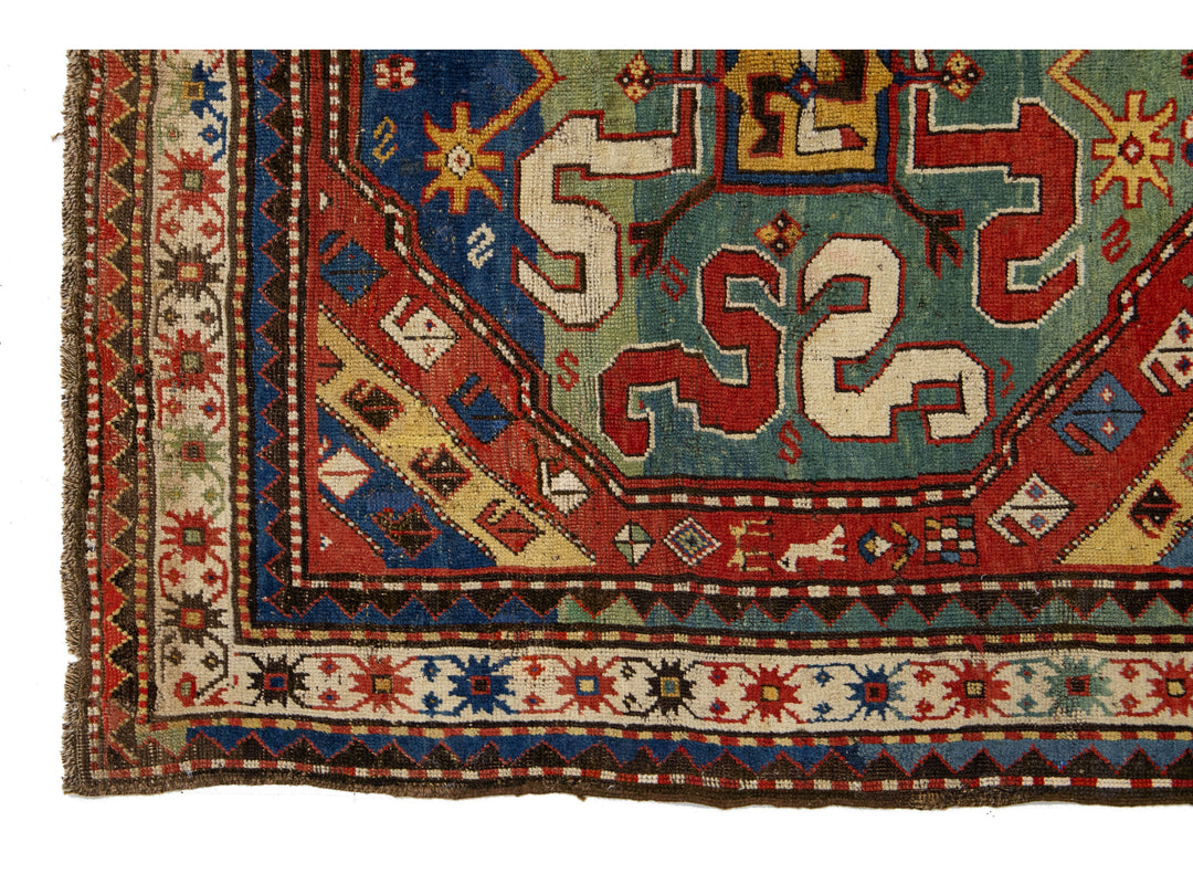 Antique Kashan Wool Rug 4 X 7