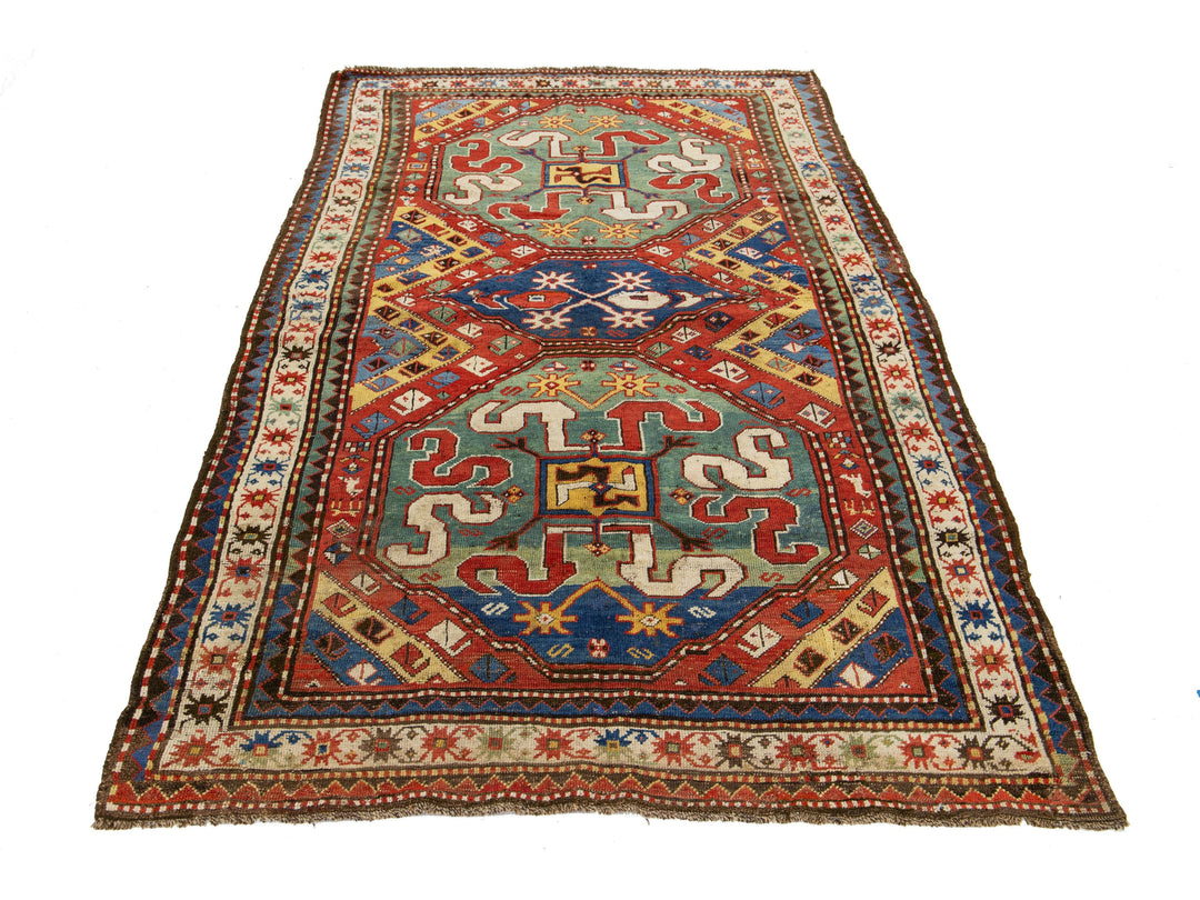 Antique Kashan Wool Rug 4 X 7