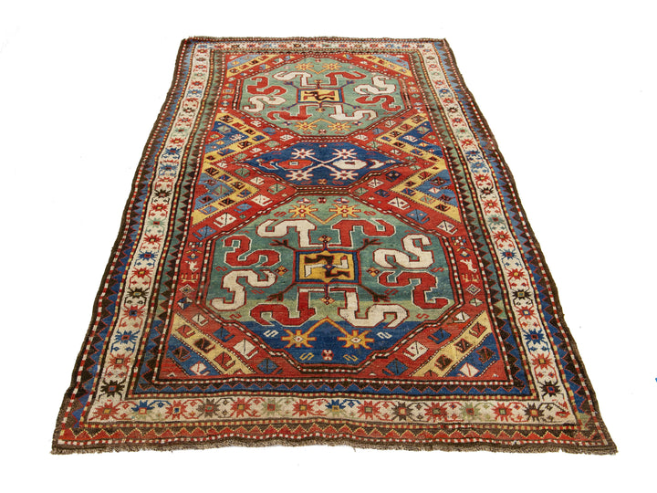 Antique Kashan Wool Rug 4 X 7