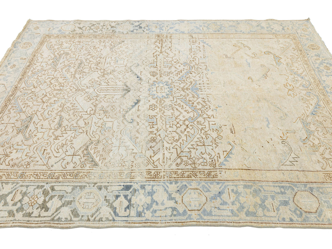 Antique Heriz Wool Rug 6 X 8