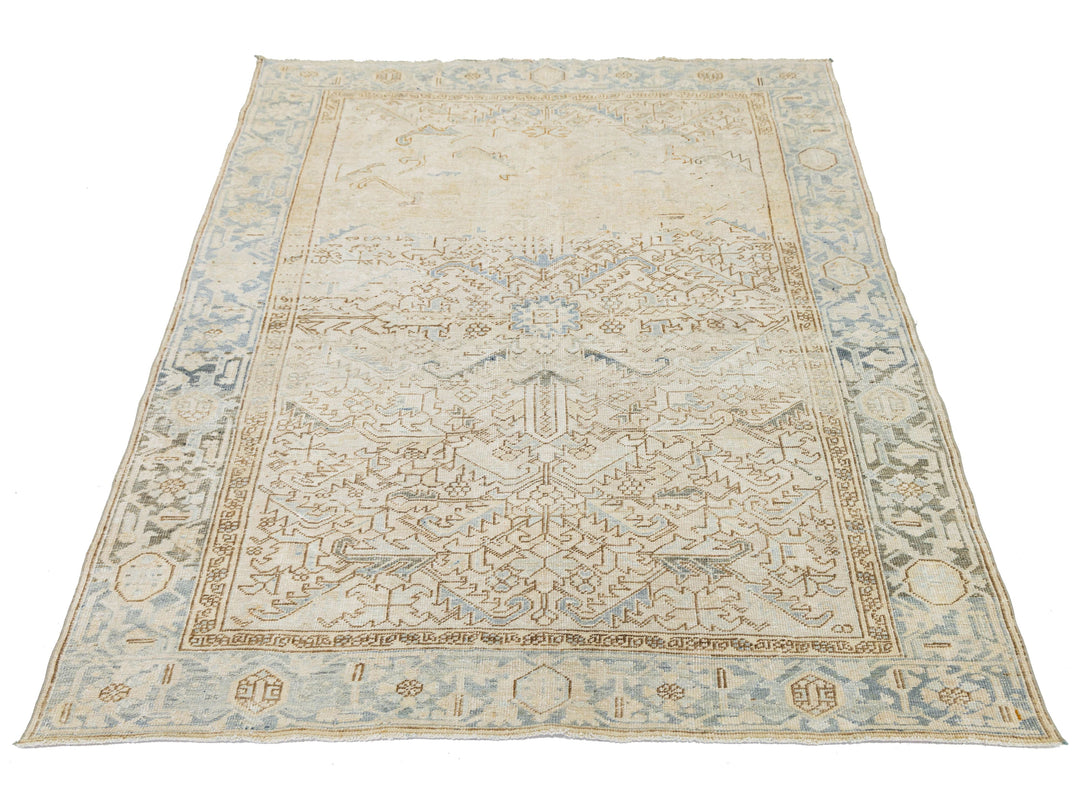 Antique Heriz Wool Rug 6 X 8