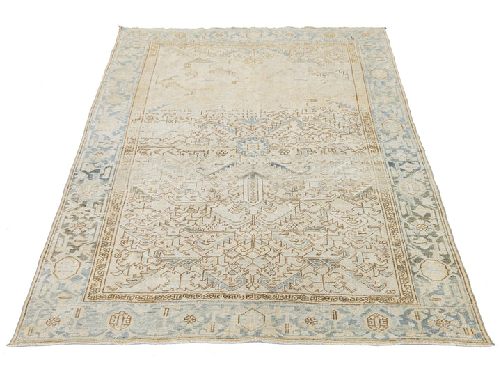 Antique Heriz Wool Rug 6 X 8