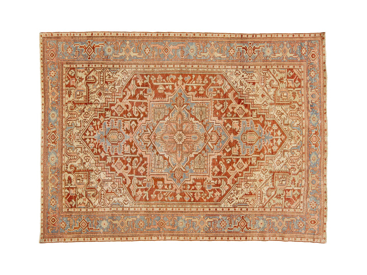 Antique Heriz Wool Rug 7 X 9