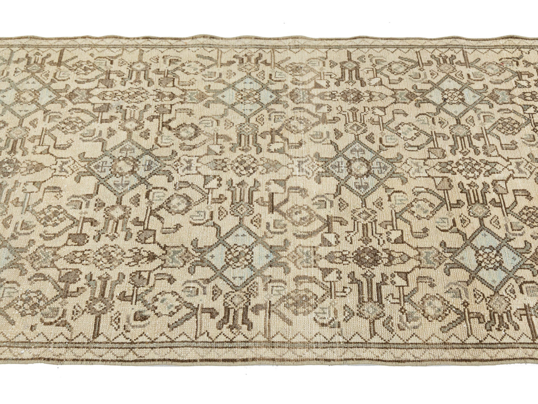 Antique Hamadan Wool Runner Rug 3 X 12