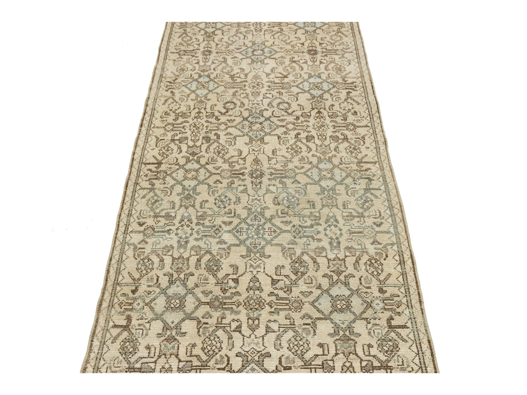 Antique Hamadan Wool Runner Rug 3 X 12