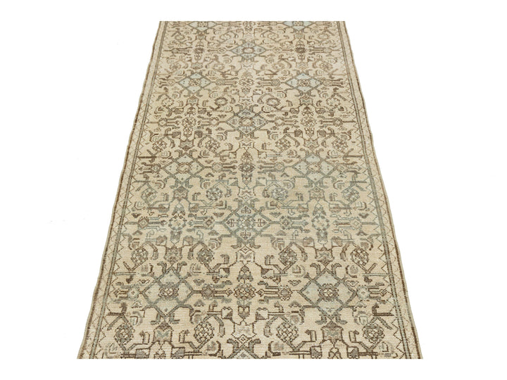 Antique Hamadan Wool Runner Rug 3 X 12