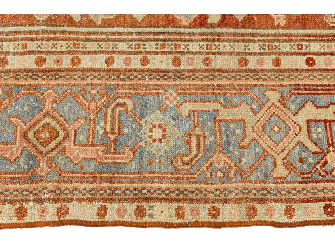 Antique Heriz Wool Rug 7 X 9