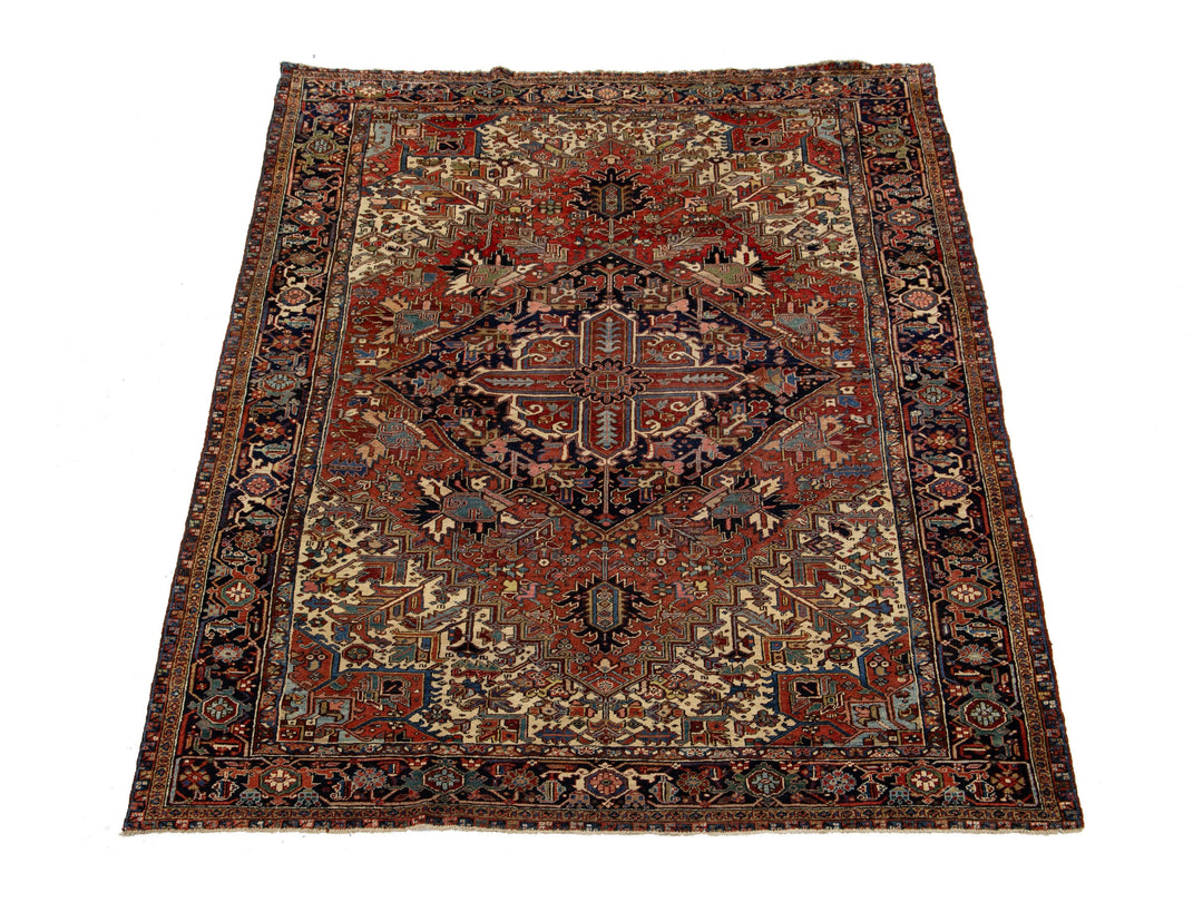 Antique Persian Heriz Wool Rug 9 X 12