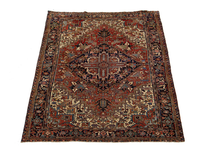 Antique Persian Heriz Wool Rug 9 X 12