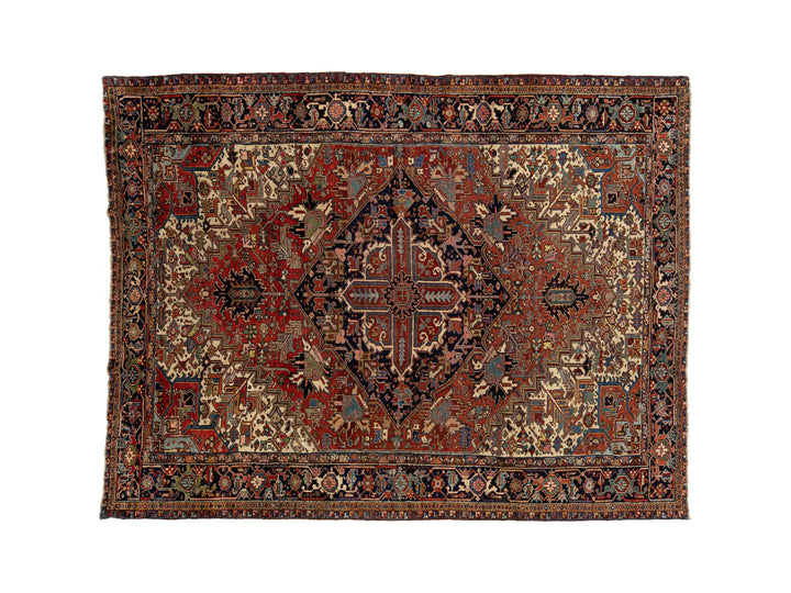 Antique Persian Heriz Wool Rug 9 X 12