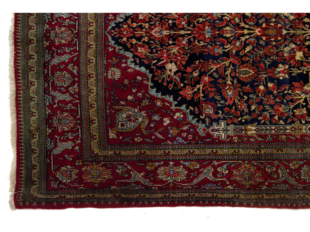 Antique Kashan Wool Rug 5 X 6