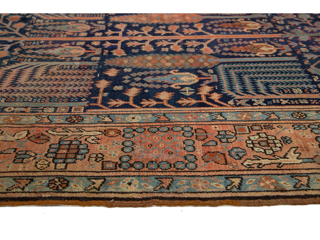 Antique Persian Bakshaish Wool Rug 9 X 14