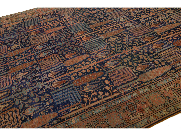 Antique Persian Bakshaish Wool Rug 9 X 14