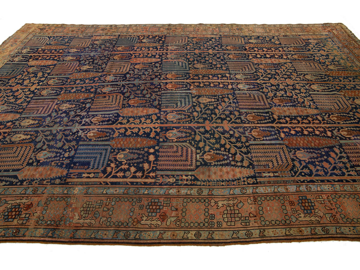 Antique Persian Bakshaish Wool Rug 9 X 14