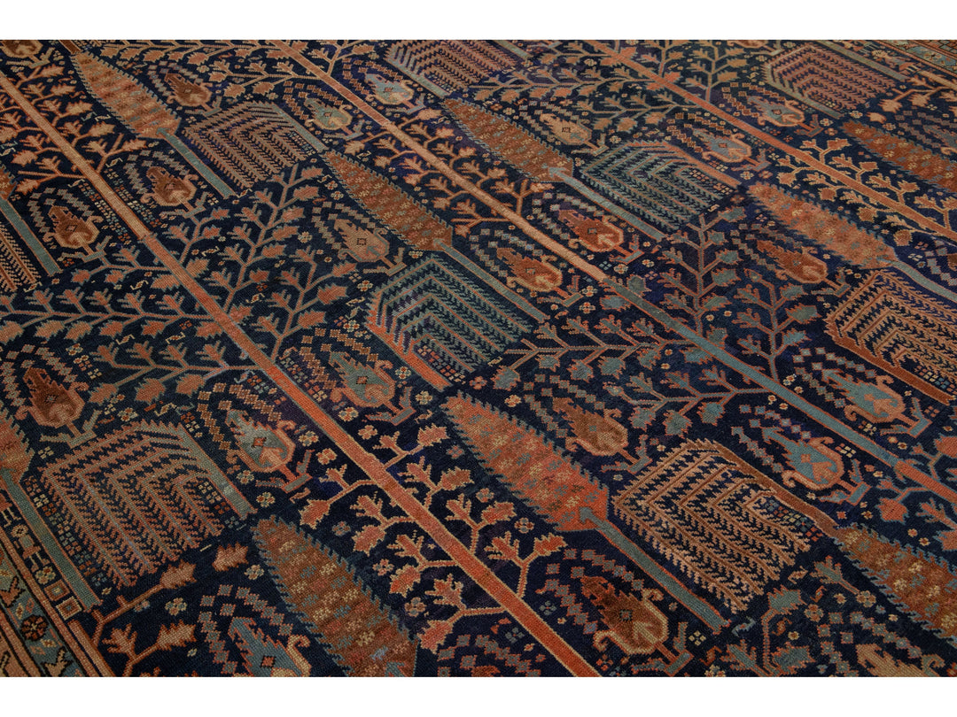 Antique Persian Bakshaish Wool Rug 9 X 14