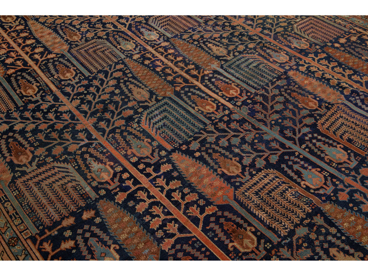 Antique Persian Bakshaish Wool Rug 9 X 14