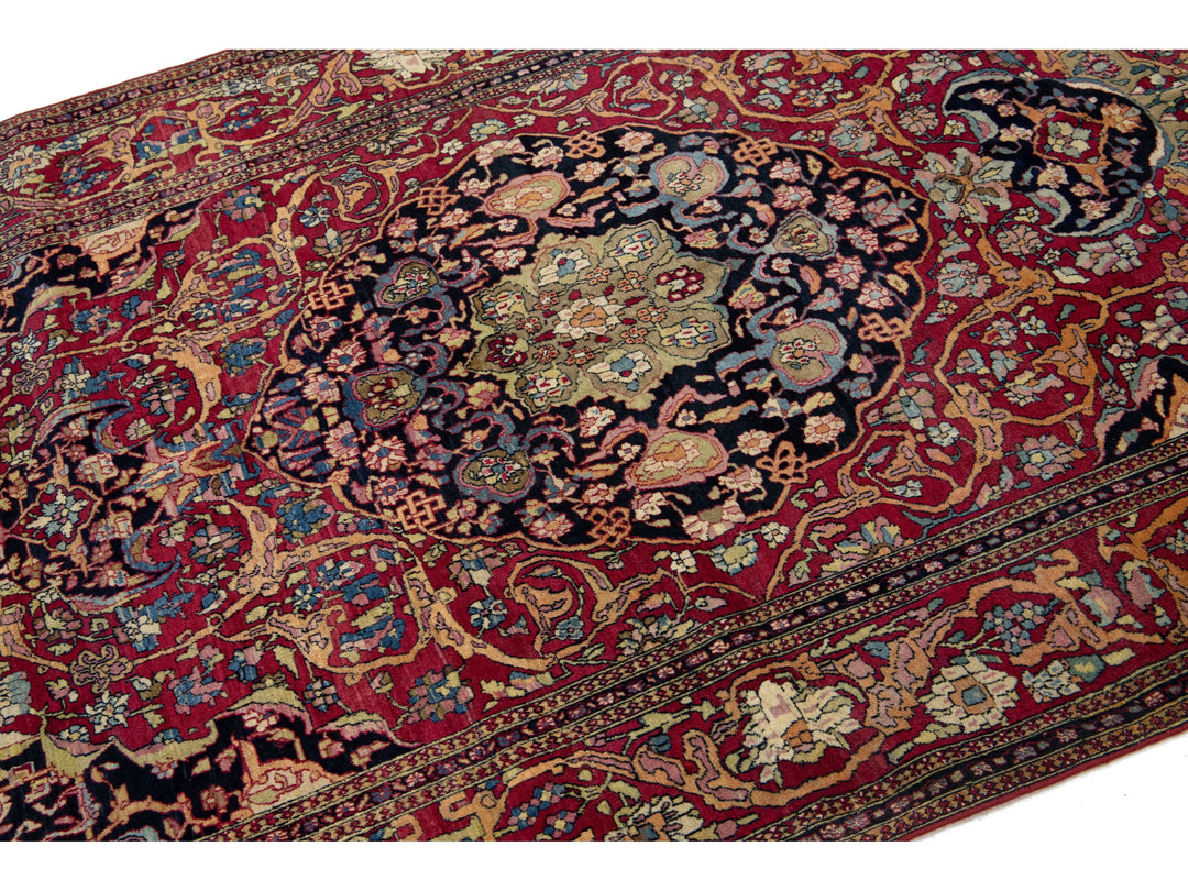 Antique Persian Kerman Wool Rug 5 X 7